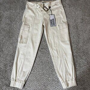 Almost Famous Cargo Jogger Pants Womens Small Belted Utility Pockets Casual
